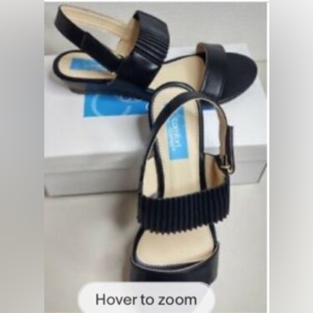 Comfort Corner Black Sandal New in Box 7.5 NIB